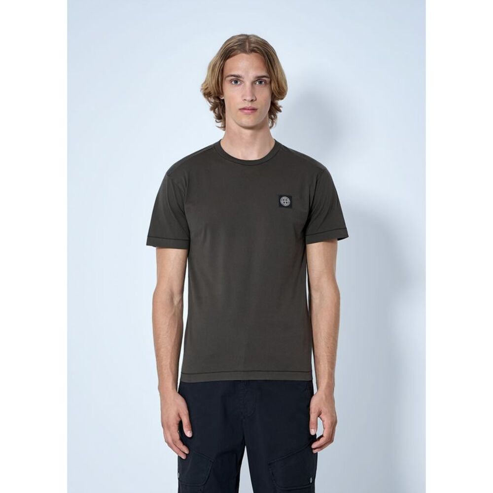 Stone Island Men Logo Motif Cotton T-Shirt